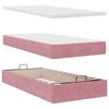 vidaXL Ottoman-Bett mit Matratze Rosa 90x200 cm Samt