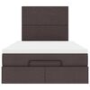 vidaXL Ottoman-Bett mit Matratze & LEDs Dunkelbraun 120x190 cm Stoff