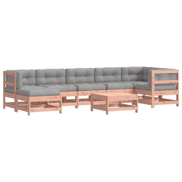 vidaXL 8-tlg. Garten-Lounge-Set mit Kissen Massivholz Douglasie