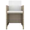 vidaXL 3-tlg. Garten-Essgruppe mit Kissen Poly Rattan Beige