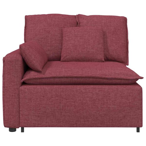 vidaXL Modulares Sofa Endmodul mit Armlehne Kissen Weinrot 100 cm