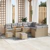 vidaXL Garten-Sofa-Set mit Kissen mit Kissen 12 pcs Beige und Hellgrau