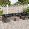 vidaXL Gartensofa-set mit Kissen 11 pcs Grau Poly-Rattan