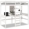 vidaXL Hochbett ohne Matratze Wei&szlig; 75x190 cm Massivholz Kiefer