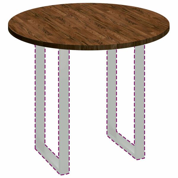 vidaXL Tischplatte Dunkelbraun &Oslash; 90 x 2,5 cm Massivholz Eiche