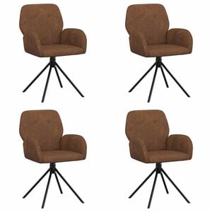 vidaXL Drehstuhl Esszimmer 4 stk. Kunstwildleder Braun 54 x 55 x 86 cm
