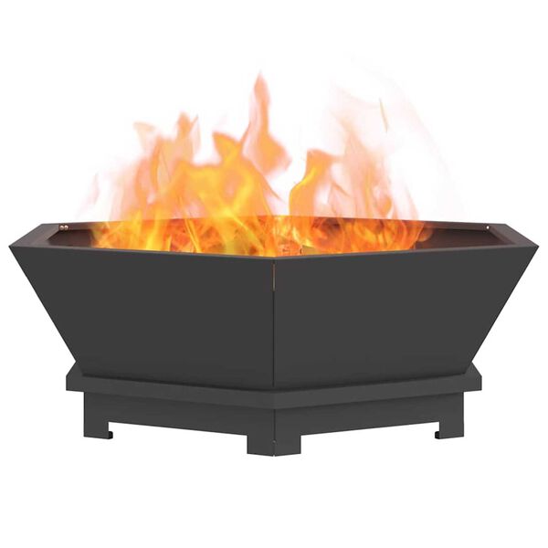 vidaXL Feuerstelle Schwarz 75 x 75 x 28 cm Stahl