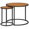 vidaXL Kaffeetisch Set 2 Stk. Nat&uuml;rlich und Schwarz 55 x 55 x 45 cm