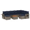 vidaXL 10-teiliges Gartensofa-Set mit Kissen, grau, Polyrattan