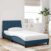 vidaXL Bett mit Matratze "Hanko" Blau 100x200 cm Samt