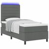 vidaXL Boxspringbett mit Matratze mit LED Dunkelgrau 80 x 200 cm Stoff