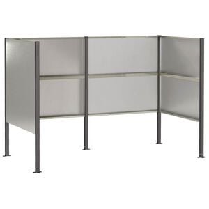 vidaXL M&uuml;lltonnen-Sichtschutz 167 x 85 x 113 cm Edelstahl Silber