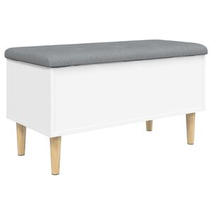 vidaXL Sitzbank mit Stauraum Wei&szlig; 82x42x46 cm Holzwerkstoff