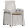 vidaXL Liegesessel Garten Rattan-Optik Wei&szlig; und Taupe PP