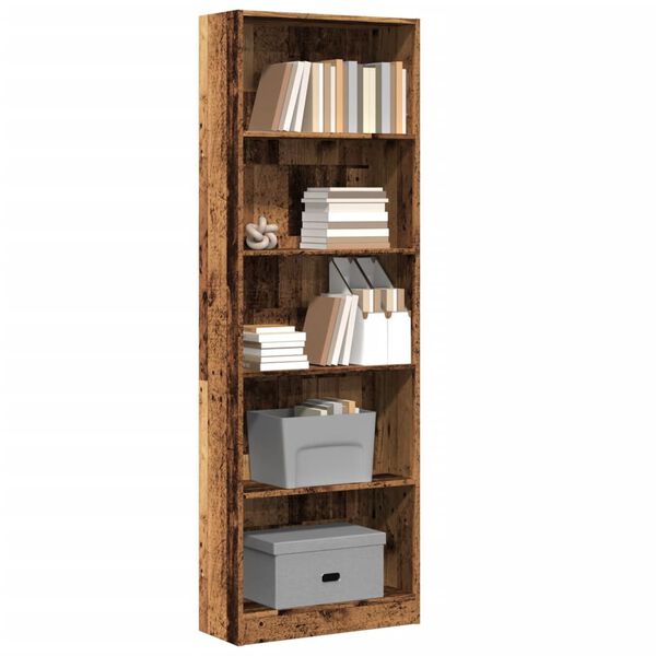 vidaXL B&uuml;cherregal Altholz-Optik 60x24x176 cm Holzwerkstoff
