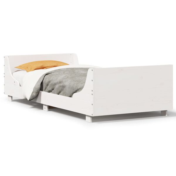 vidaXL Massivholzbett ohne Matratze Wei&szlig; 90x190 cm Kiefernholz