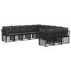 vidaXL Outdoor-Sofagarnitur Schwarz und Dunkelgrau Polyester