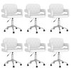 vidaXL Esszimmerst&uuml;hle 6 Stk. Drehbar Wei&szlig; Kunstleder