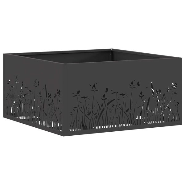 vidaXL Feuerstelle Schwarz 60 x 60 x 30 cm Stahl