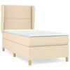 vidaXL Boxspringbett mit Matratze Creme 100x200 cm Stoff