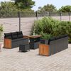 vidaXL Gartensofa-set mit Kissen 13 pcs Schwarz Poly-Rattan