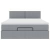 vidaXL Ottomane Bett mit Matratze & LEDs Hellgrau 140x190 cm Stoff
