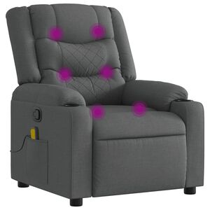 vidaXL Massage-Relaxsessel, Stoff, Dunkelgrau
