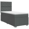 vidaXL Boxspringbett mit Matratze Dunkelgrau 80 x 200 cm Stoff