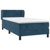 vidaXL Boxspringbett mit Matratze Dunkelblau 90x190 cm Samt