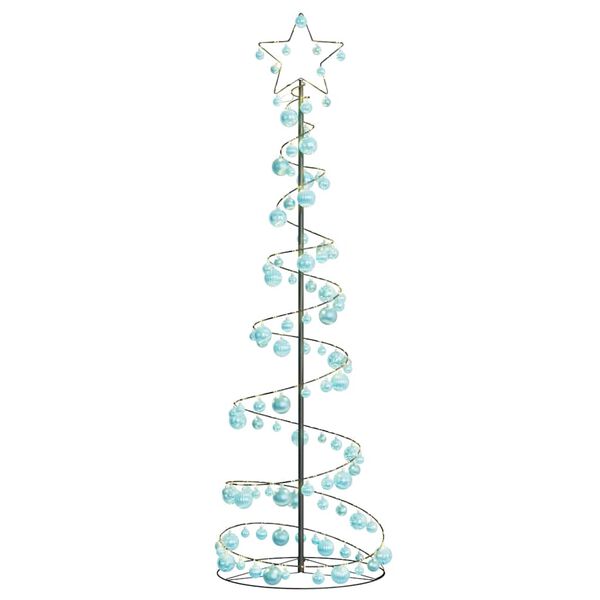 vidaXL LED Weihnachtsbaum mit Kugeln 120 LEDs Warmwei&szlig; 180 cm