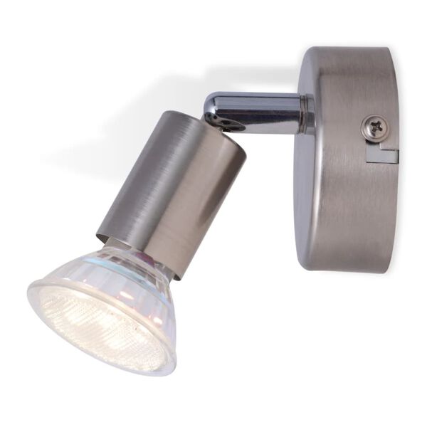 vidaXL Wandleuchte mit LED Spotlight 2 stk Satin Nickel