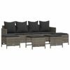 vidaXL 5-tlg. Garten-Sofagarnitur mit Kissen Grau Poly Rattan