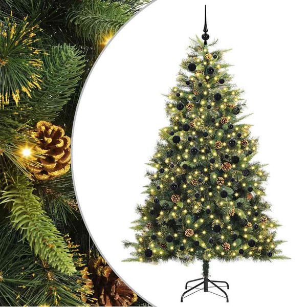 vidaXL K&uuml;nstlicher klappbarer Weihnachtsbaum mit Tannenzapfen 240 cm
