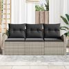 vidaXL Gartensofa-set Hellgrau Poly-Rattan