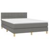 vidaXL Boxspringbett mit Matratze & LED Dunkelgrau 140x200 cm Stoff