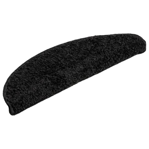 vidaXL Stufenmatten 10 Stk. 56x17x3 cm Schwarz Halbrund