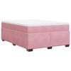 vidaXL Boxspringbett mit Matratze Rosa 160x200 cm Samt