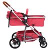 vidaXL 3-in-1-Kinderwagen Rot Aluminium