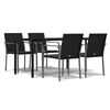 vidaXL 5-tlg. Garten-Essgruppe mit Kissen Poly Rattan und Stahl