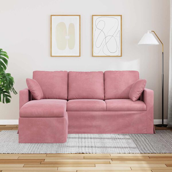 vidaXL Sofa Rosa Gesamtabmessungen: 178 x 134 x 80 cm (B x T x H) Samt