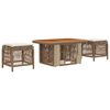 vidaXL Garten Essgruppe mit Kissen 3 pcs Beige und Creme Poly-Rattan