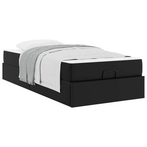 vidaXL Bettgestell mit Matratze Sonstiges 2 Stk. Schwarz PVC