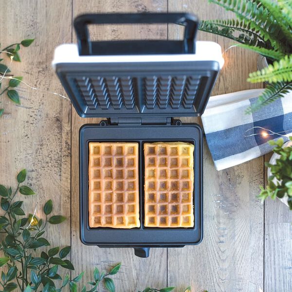 Livoo Waffeleisen mit Einstellbarem Thermostat 1200 W Wei&szlig;