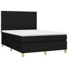vidaXL Boxspringbett mit Matratze & LED Schwarz 140x190 cm Stoff