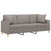 vidaXL 3-Sitzer-Sofa mit Zierkissen Taupe 180 cm Stoff
