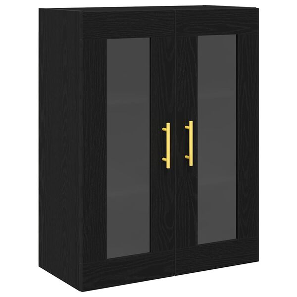 vidaXL Wandschrank Wandmontiert Schwarz Eichen-Optik 69,5 x 34 x 90 cm