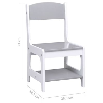 vidaXL Kindertisch mit 2 Stühlen Weiß MDF