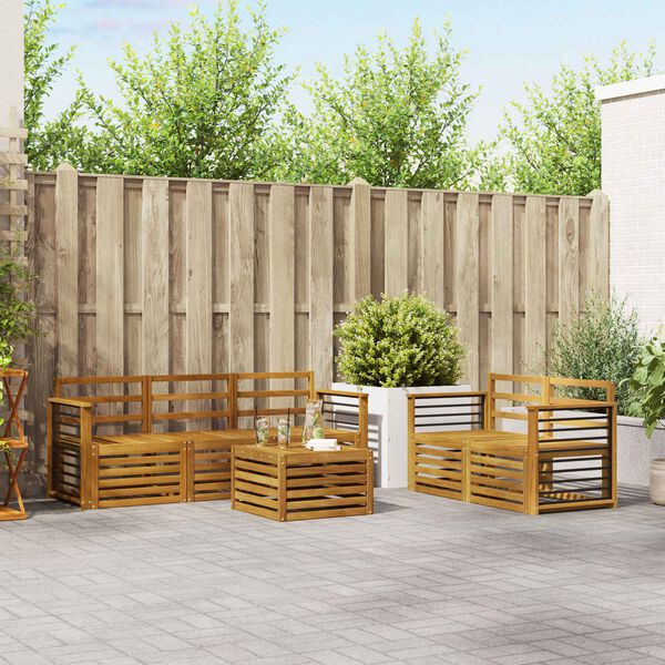 vidaXL Sofagarnituren 6 pcs Natur Massivholz Akazie