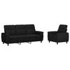 vidaXL Sofa-Set 2 pcs Schwarz Stoff
