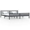 vidaXL Massivholzbett Grau 180x200 cm